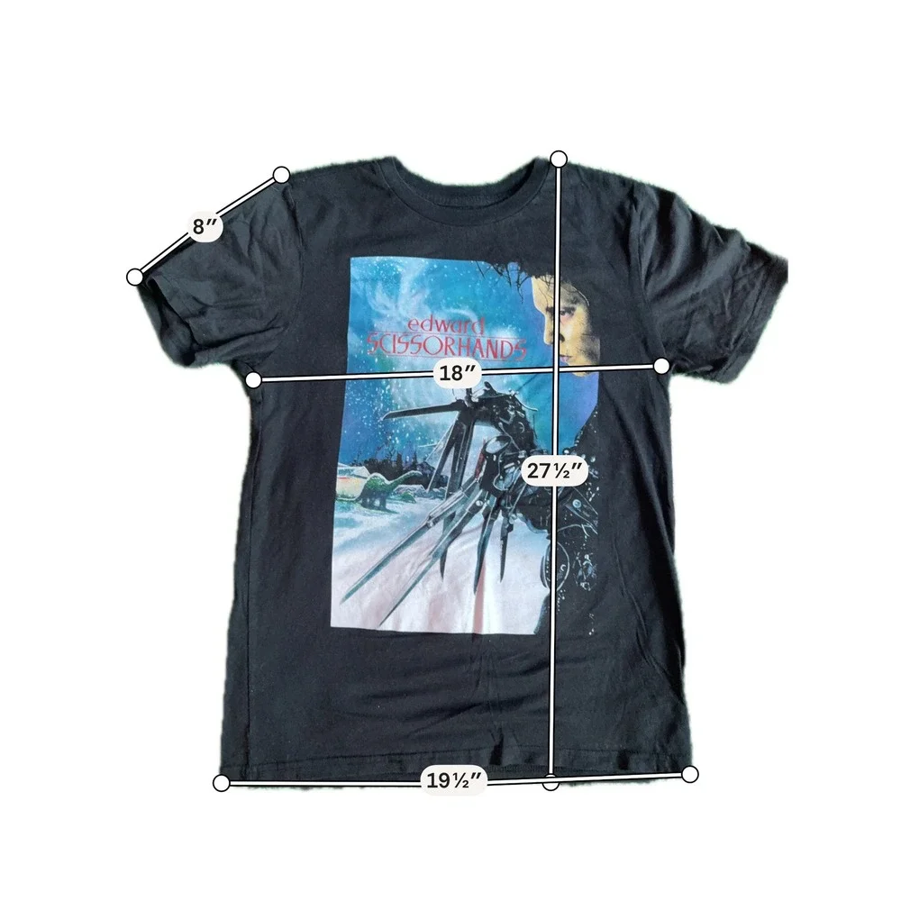 Edward Scissorhands Graphic‎ T-Shirt Black Movie Promo I Am Not Complete Mens M